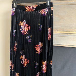 Maeve Anthropologie Pleated Floral Midi Skirt